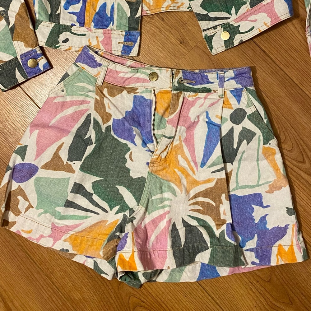 Gorman Multi-Colored High-Waisted Jean Shorts — part of a matching set!